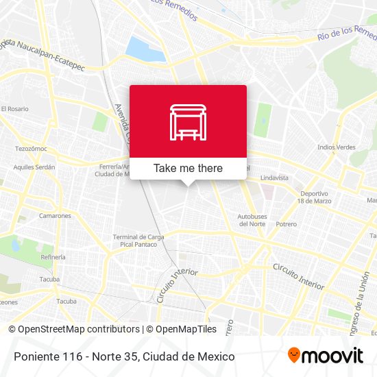 Mapa de Poniente 116 - Norte 35