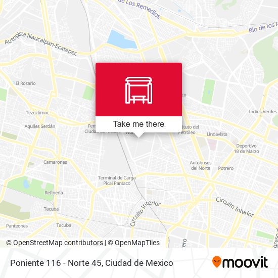 Poniente 116 - Norte 45 map