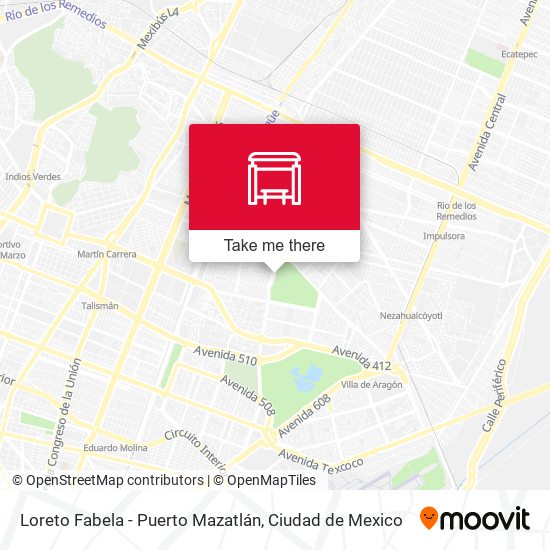 Loreto Fabela - Puerto Mazatlán map