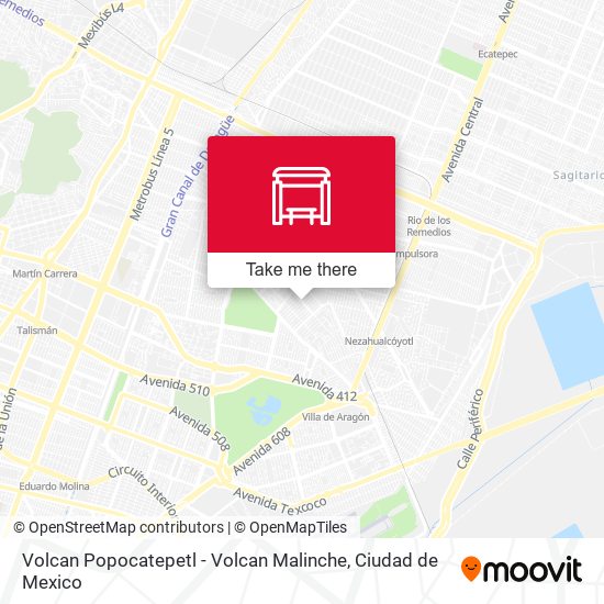 Volcan Popocatepetl - Volcan Malinche map