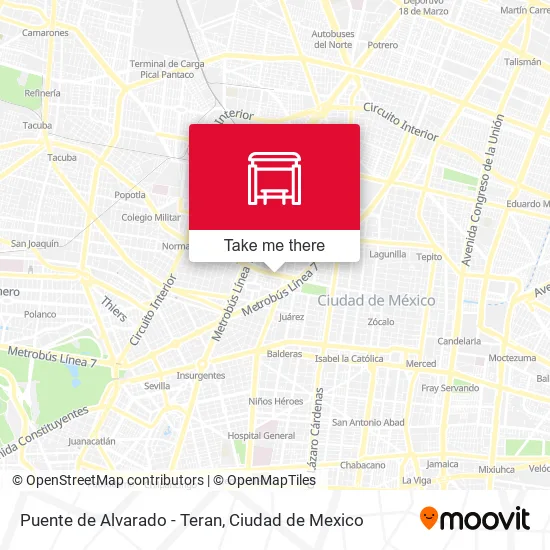 Puente de Alvarado - Teran map