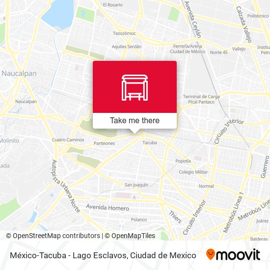 México-Tacuba - Lago Esclavos map