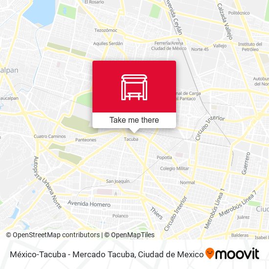Mapa de México-Tacuba - Mercado Tacuba