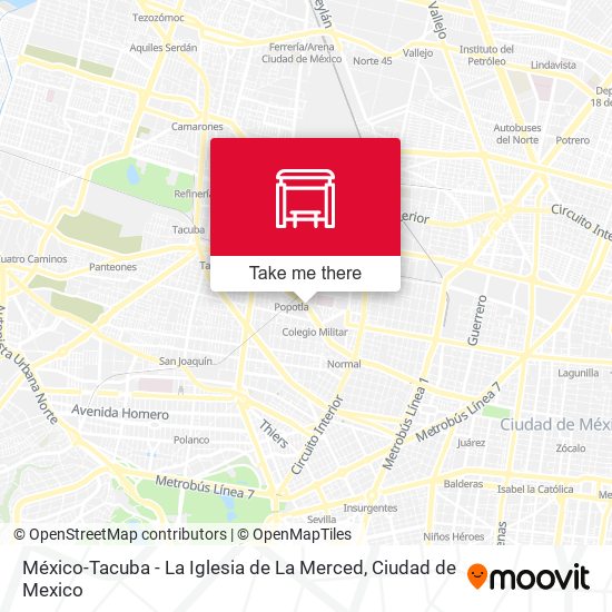 Mapa de México-Tacuba - La Iglesia de La Merced