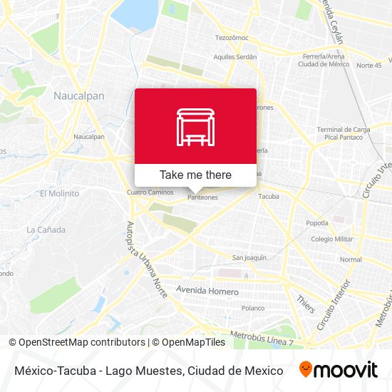 México-Tacuba - Lago Muestes map