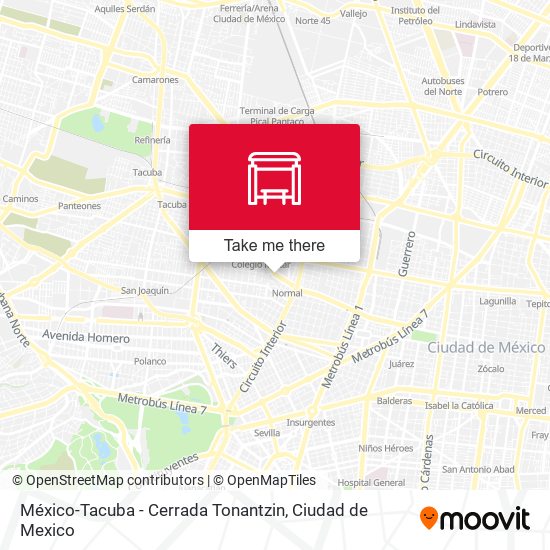 Mapa de México-Tacuba - Cerrada Tonantzin