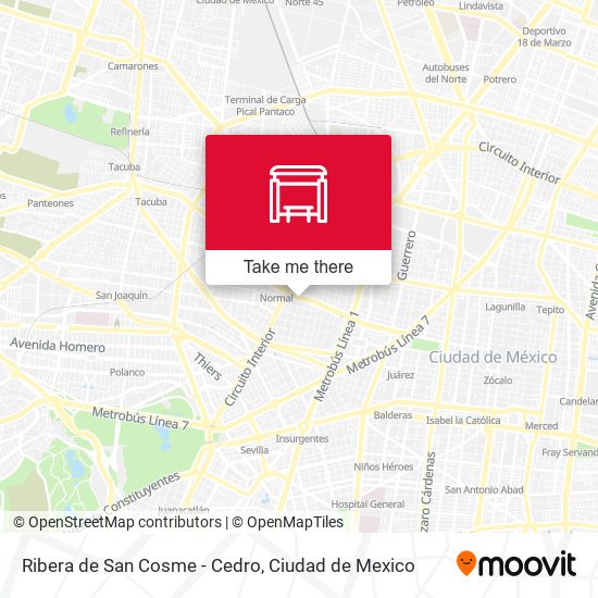 Mapa de Ribera de San Cosme - Cedro