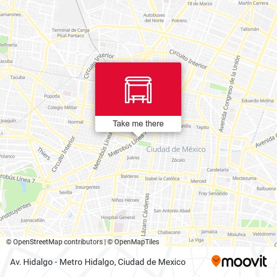 Av. Hidalgo - Metro Hidalgo map