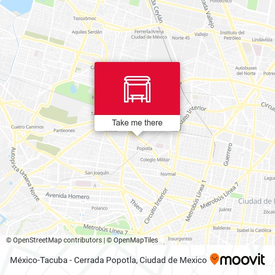 México-Tacuba - Cerrada Popotla map