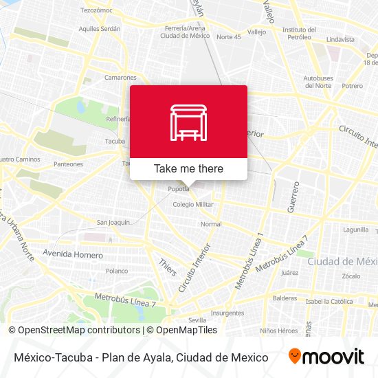 México-Tacuba - Plan de Ayala map