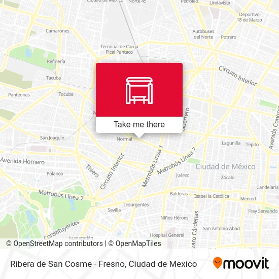 Ribera de San Cosme - Fresno map