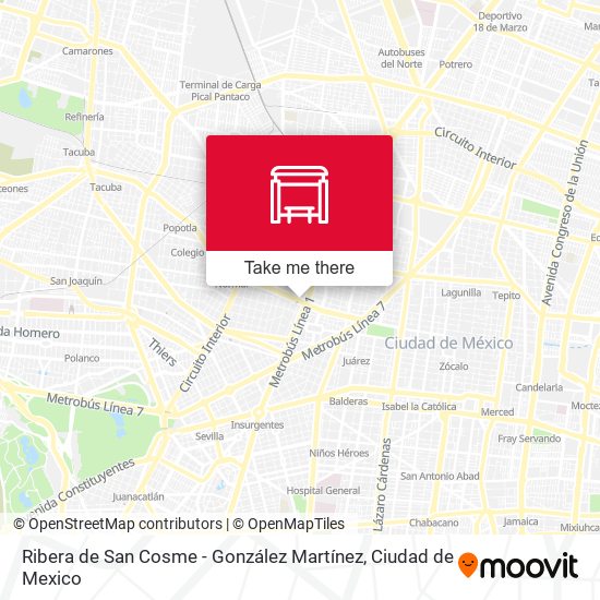 Ribera de San Cosme - González Martínez map