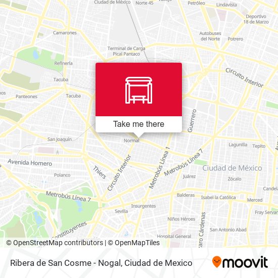 Ribera de San Cosme - Nogal map