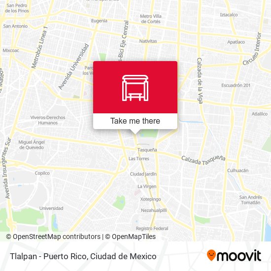 Tlalpan - Puerto Rico map