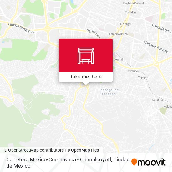 Mapa de Carretera México-Cuernavaca - Chimalcoyotl