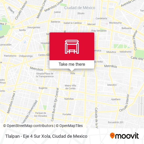 Tlalpan - Eje 4 Sur Xola map