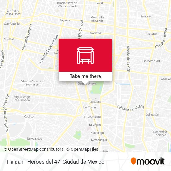 Mapa de Tlalpan - Héroes del 47