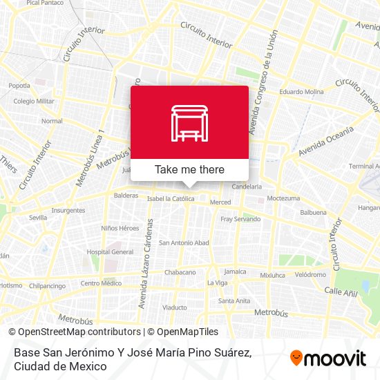 Base San Jerónimo Y José María Pino Suárez map