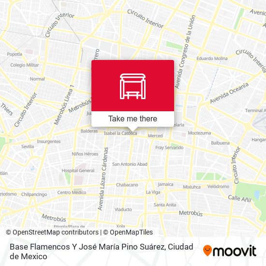 Base Flamencos Y José María Pino Suárez map