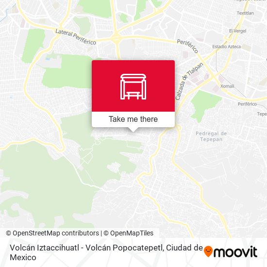 Mapa de Volcán Iztaccihuatl - Volcán Popocatepetl