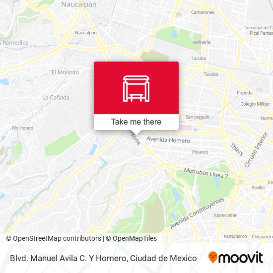 Blvd. Manuel Avila C. Y Homero map