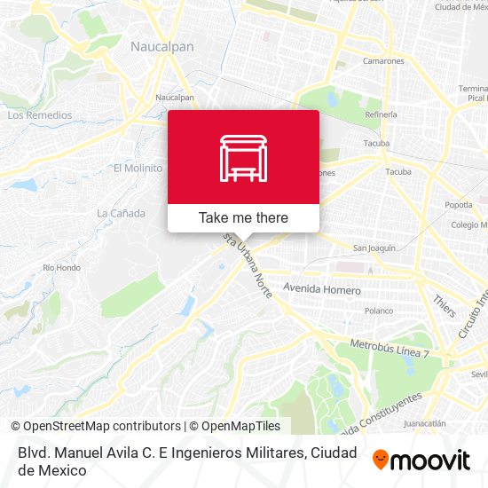 Mapa de Blvd. Manuel Avila C. E Ingenieros Militares