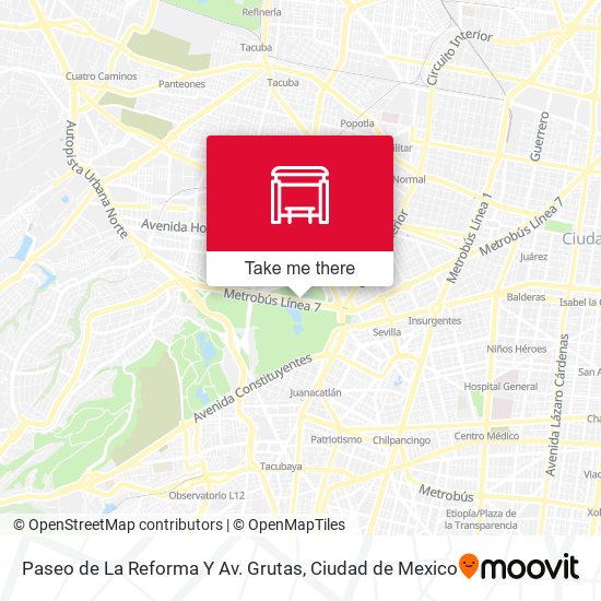Paseo de La Reforma Y Av. Grutas map