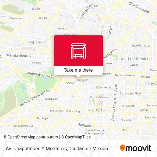 Av. Chapultepec Y Monterrey map