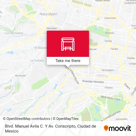 Blvd. Manuel Avila C. Y Av. Conscripto map