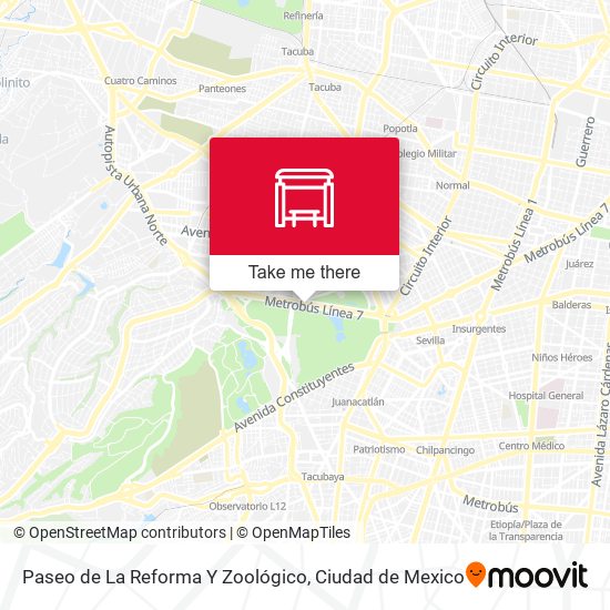 Paseo de La Reforma Y Zoológico map