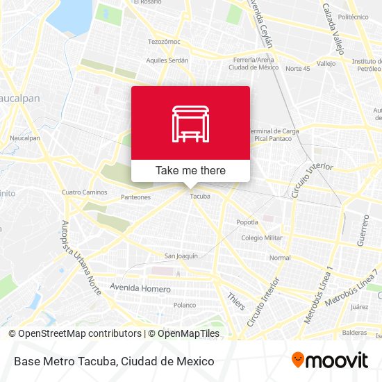 Base Metro Tacuba map