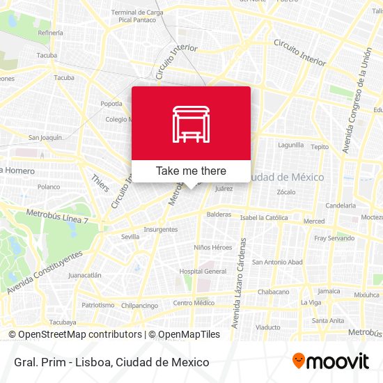 Gral. Prim - Lisboa map