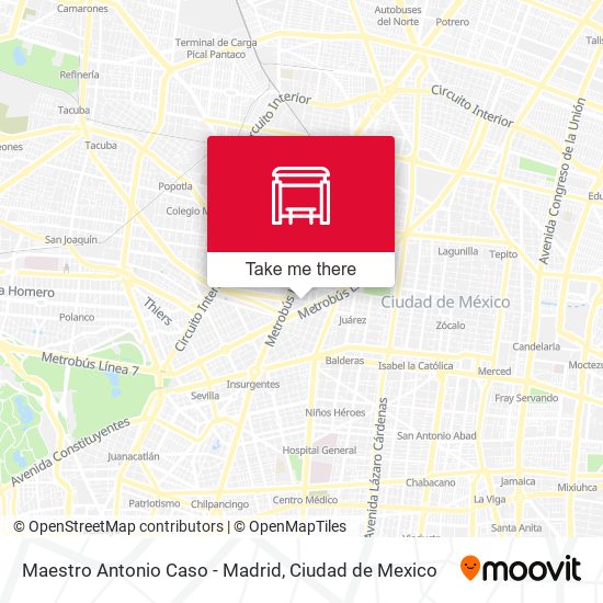 Maestro Antonio Caso - Madrid map