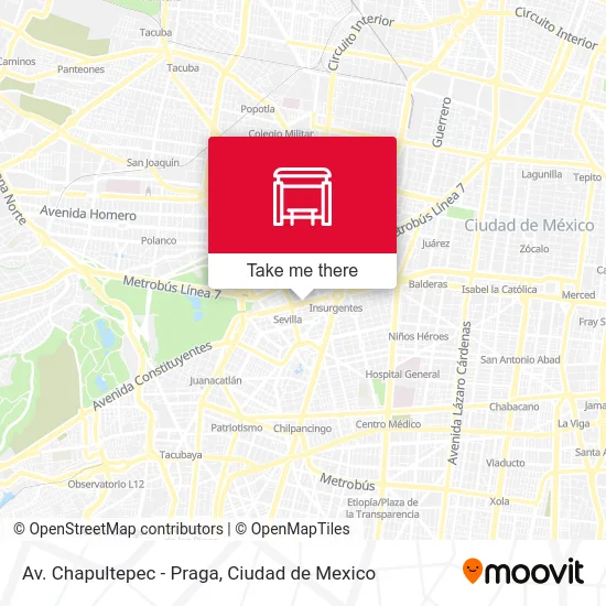 Av. Chapultepec - Praga map