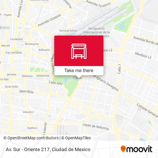 Mapa de Av. Sur - Oriente 217