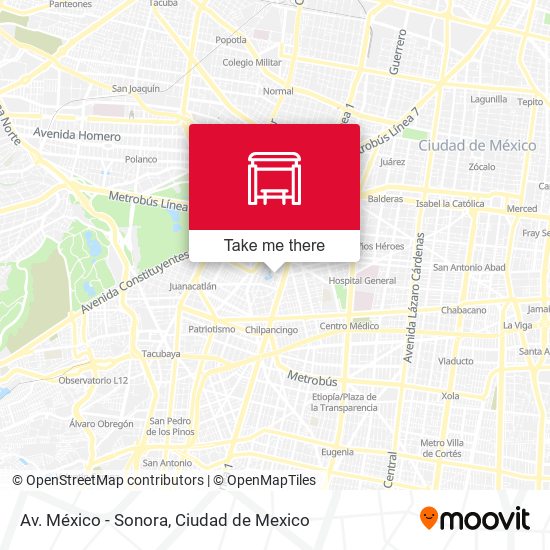 Av. México - Sonora map
