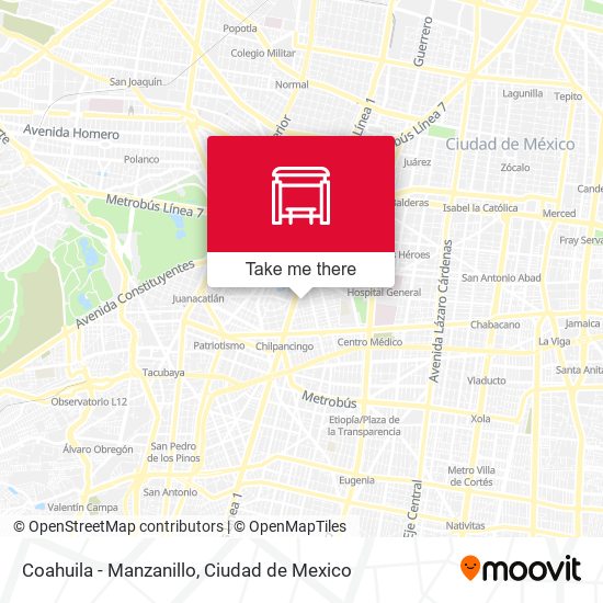Coahuila - Manzanillo map