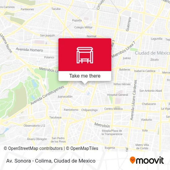 Av. Sonora - Colima map