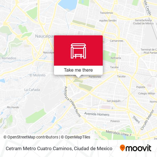 Mapa de Cetram Metro Cuatro Caminos