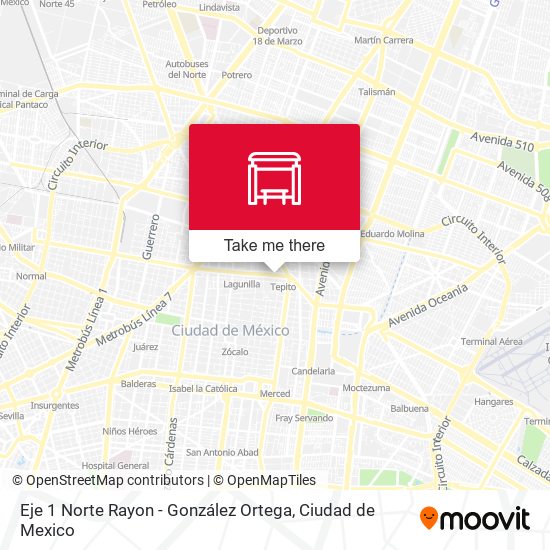 Eje 1 Norte Rayon - González Ortega map