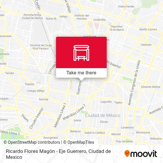 Ricardo Flores Magón - Eje Guerrero map