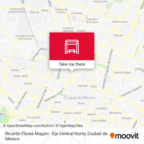 Ricardo Flores Magón - Eje Central Norte map