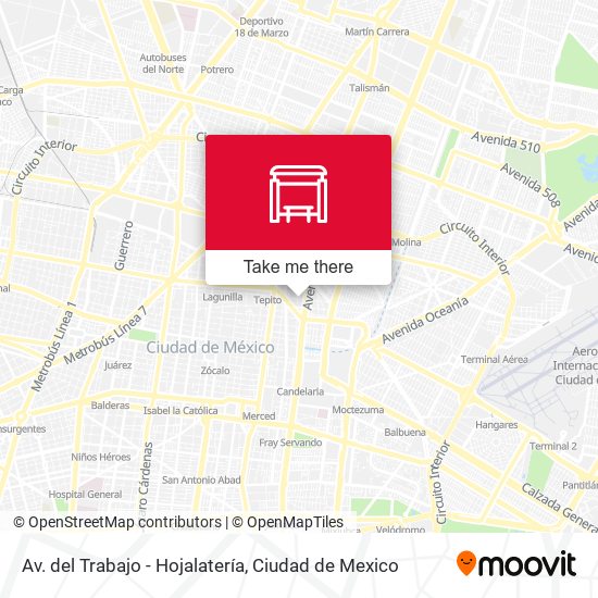 Av. del Trabajo - Hojalatería map