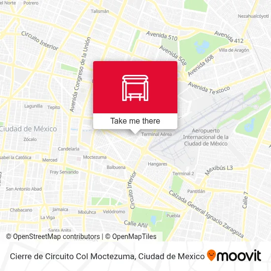 Cierre de Circuito Col Moctezuma map