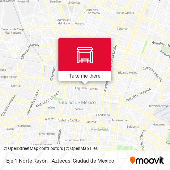 Eje 1 Norte Rayón - Aztecas map