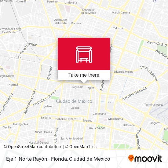 Eje 1 Norte Rayón - Florida map