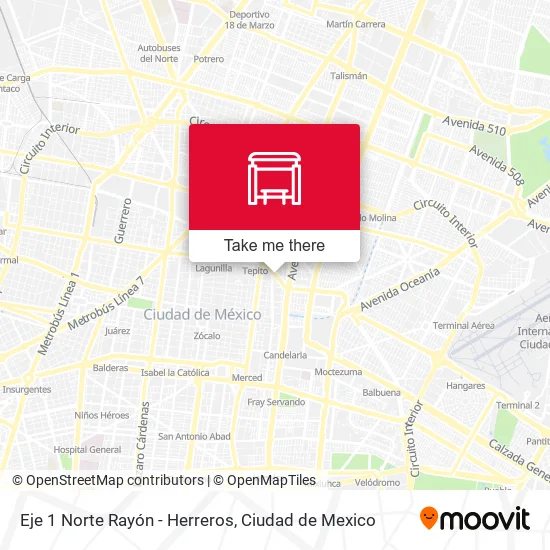 Mapa de Eje 1 Norte Rayón - Herreros