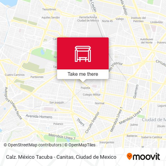 Mapa de Calz. México Tacuba - Canitas