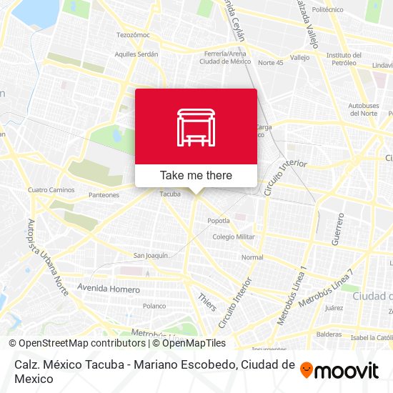 Calz. México Tacuba - Mariano Escobedo map