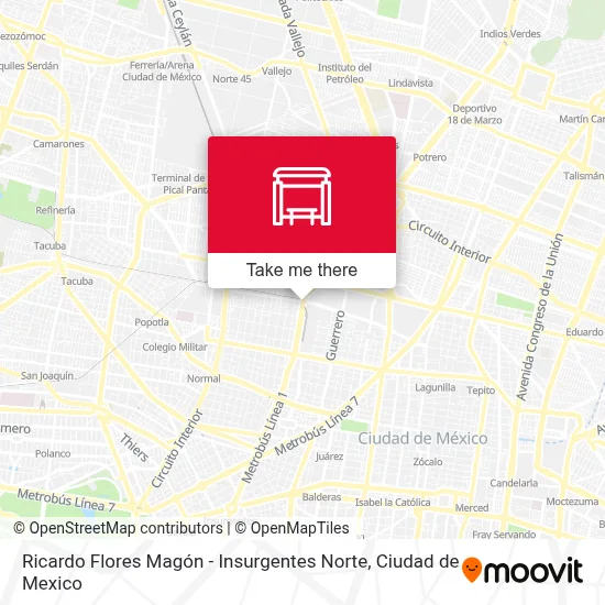 Ricardo Flores Magón - Insurgentes Norte map